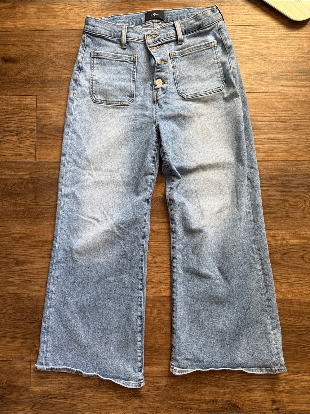 7 For All Mankind Light Blue Wide Leg Jeans